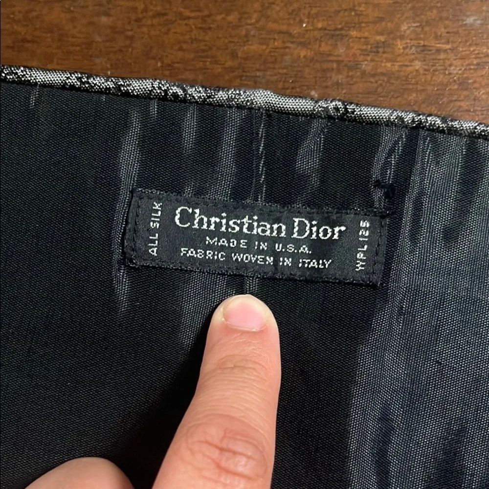 Christian Dior Black and Gray Paisley Men's Belt